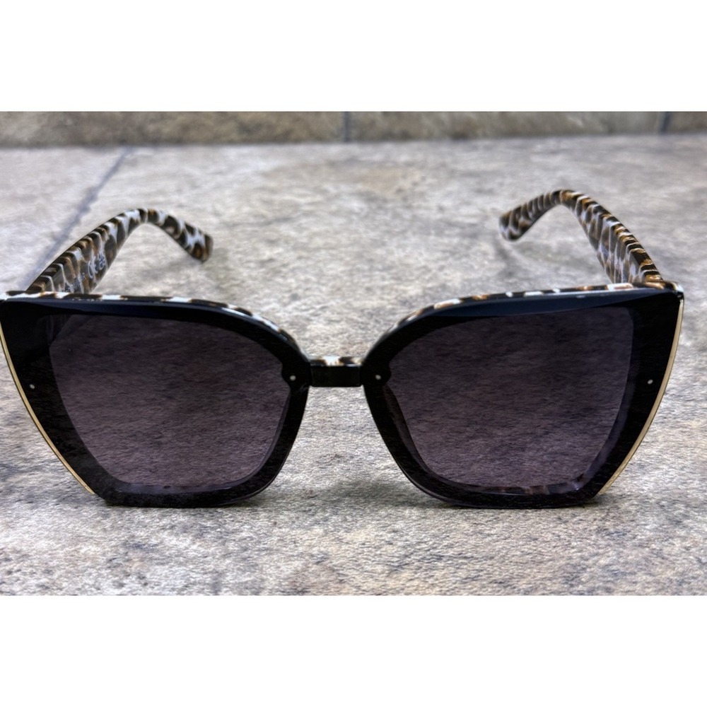 Rocawear R3413 Women's Oversized Square Sunglasses Leopard Animal Print Brown